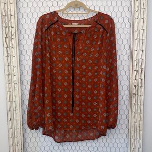 Pleione Patterned Boho Blouse